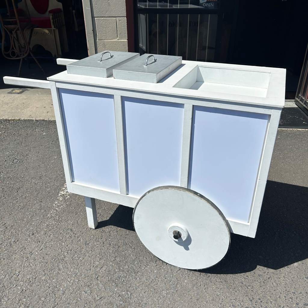 CART, White Cart - Small (140cm L to handles x 75cmW including wheels x 97cm H)